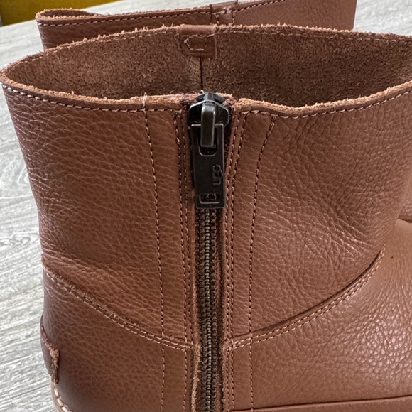 UGG Brown Leather Ankle Booties - Picture 4 of 12